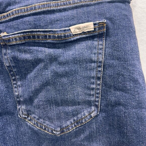 Eddie Bauer Jeans Womens 12 Flannel Lined Boyfriend Straight Leg Medium Wash - Picture 7 of 13